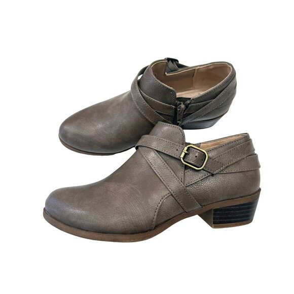 LifeStride Velocity 2.0 Adley Womens Taupe Faux Leather Ankle Booties SZ 6.5M - Picture 3 of 12